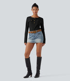 Haut col henley manches longues