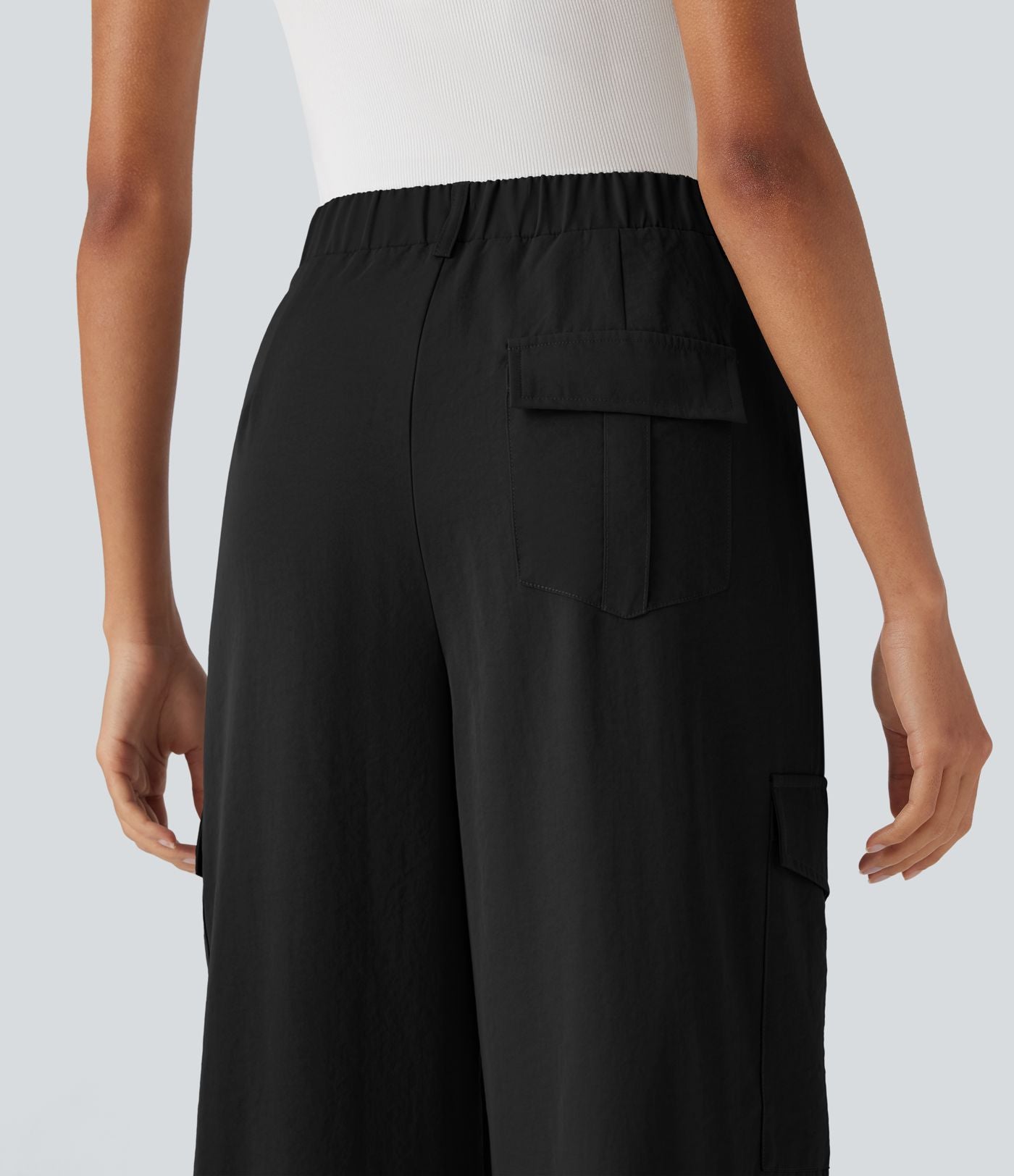 Pantalon cargo de voyage taille haute avec poches multiples