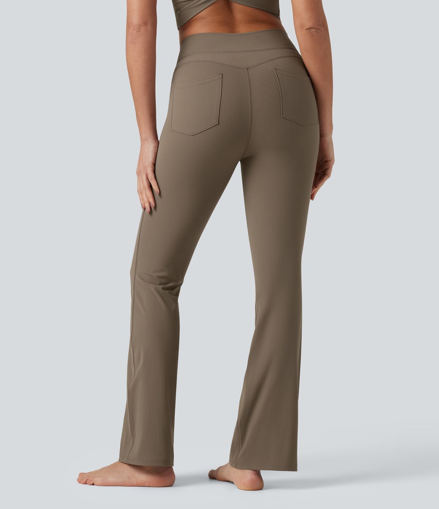 Legging de yoga Halara UltraSculpt™ côtelé, taille haute, évasé croisé, à poches
