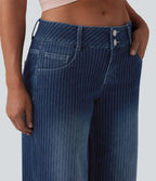 Jean large Halara Flex™ casual taille basse à rayures avec poches
