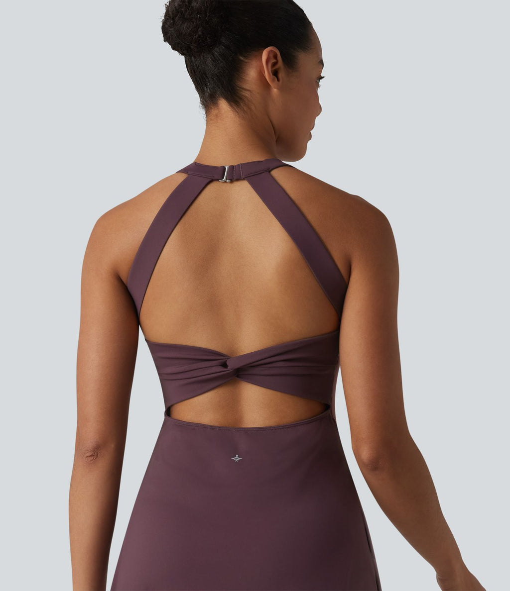 Robe de tennis courte 2-en-1 SoftlyZero™ Airy effet frais InstantCool avec brassière intégrée, color block et poches, accès facile Easy Peasy, protection solaire UPF50+