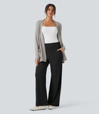 Pantalon tailleur baggy gaufré Halara Flex™ taille haute avec poches