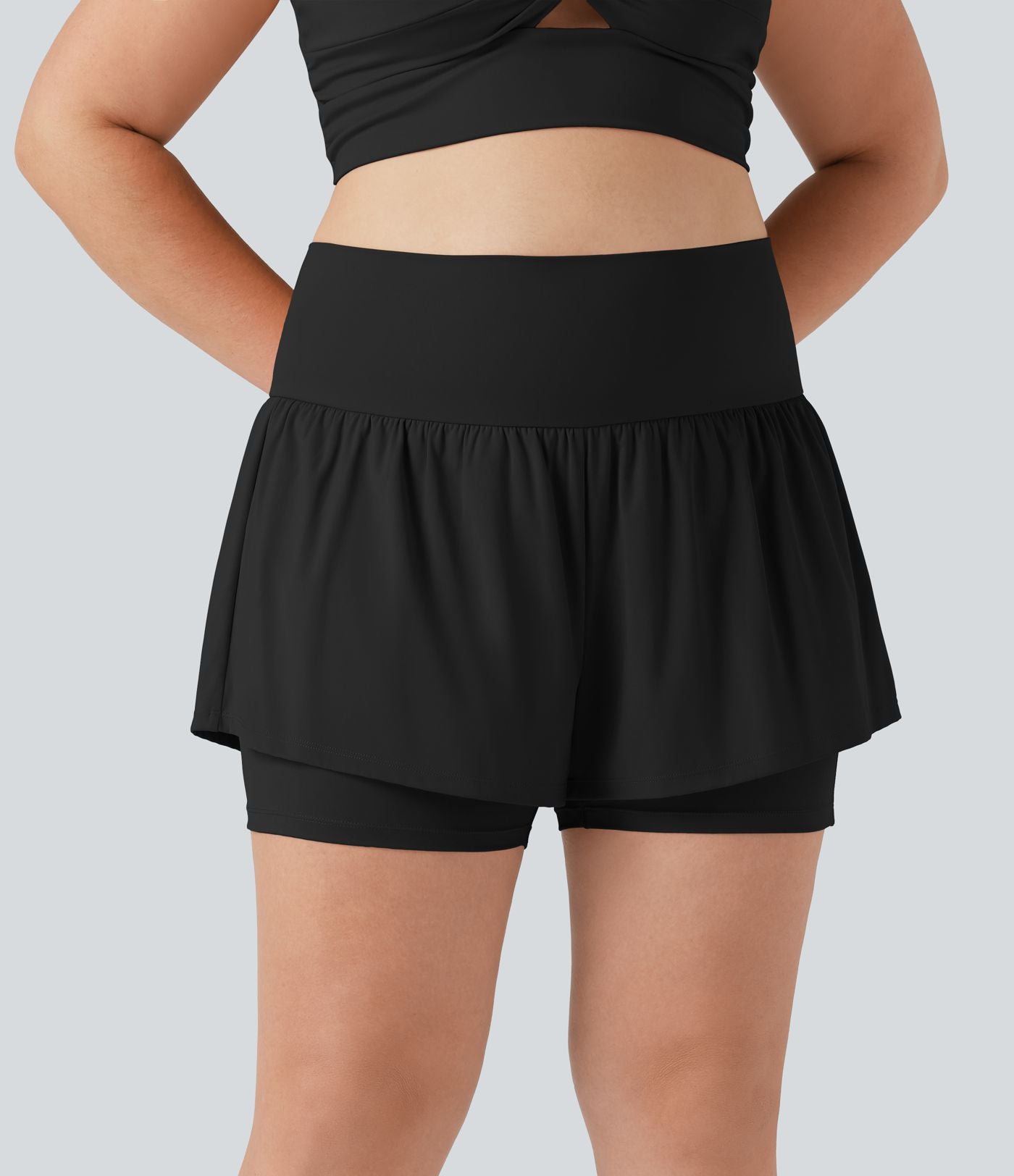 Short tailleur 2-en-1 grande taille SoftlyZero™ Airy taille ultra-haute effet frais InstantCool yoga 12,5 cm avec poches