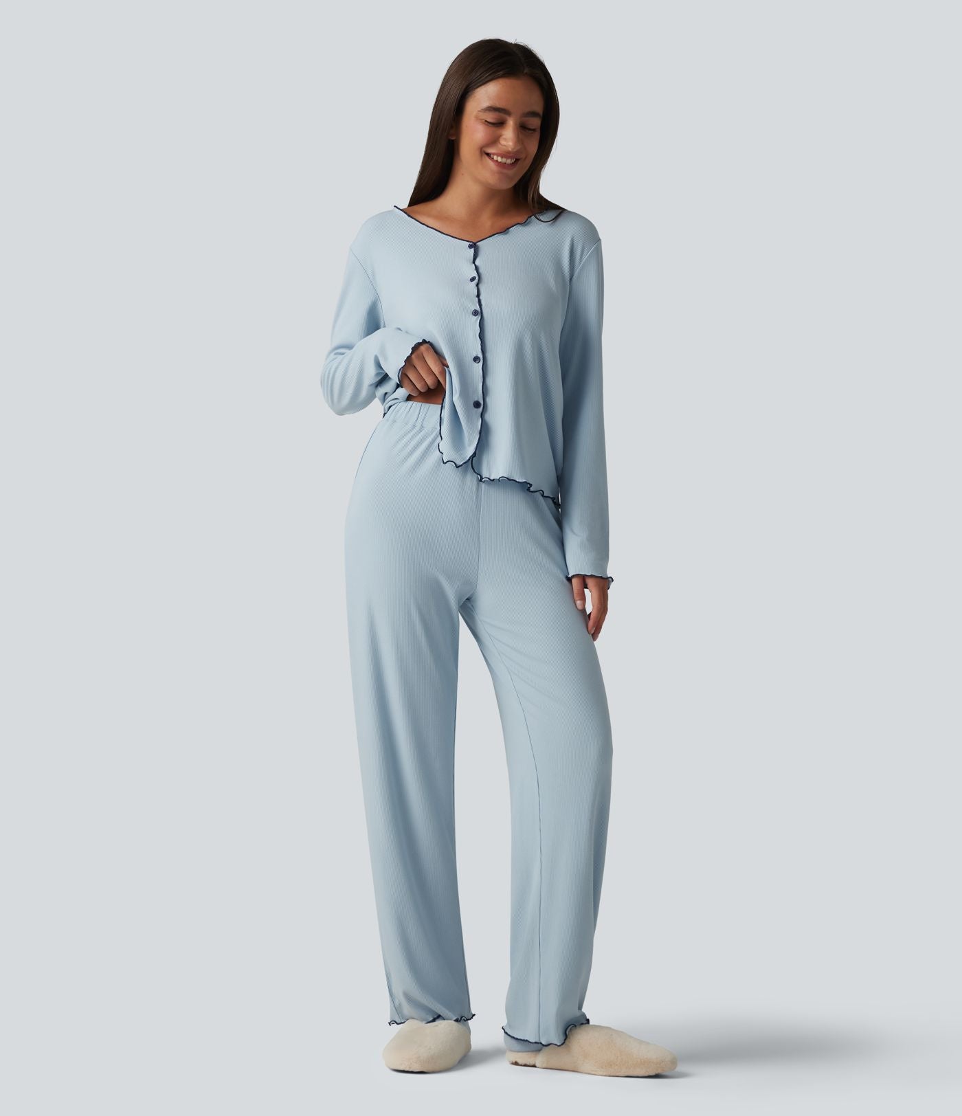 Pantalon d’intérieur taille haute ourlet à volants