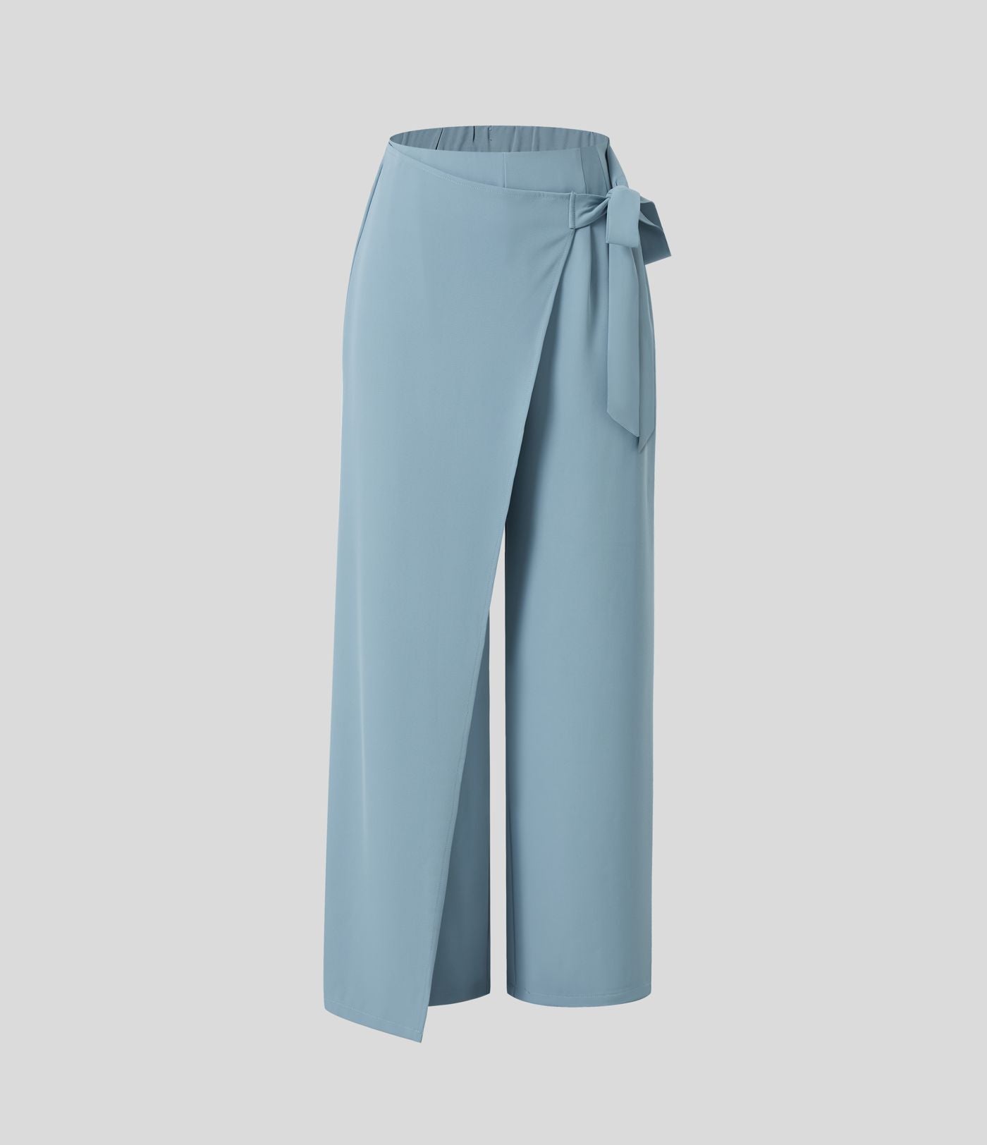 Pantalon Tailleur Large Fluide Taille Haute Fermeture Éclair Invisible