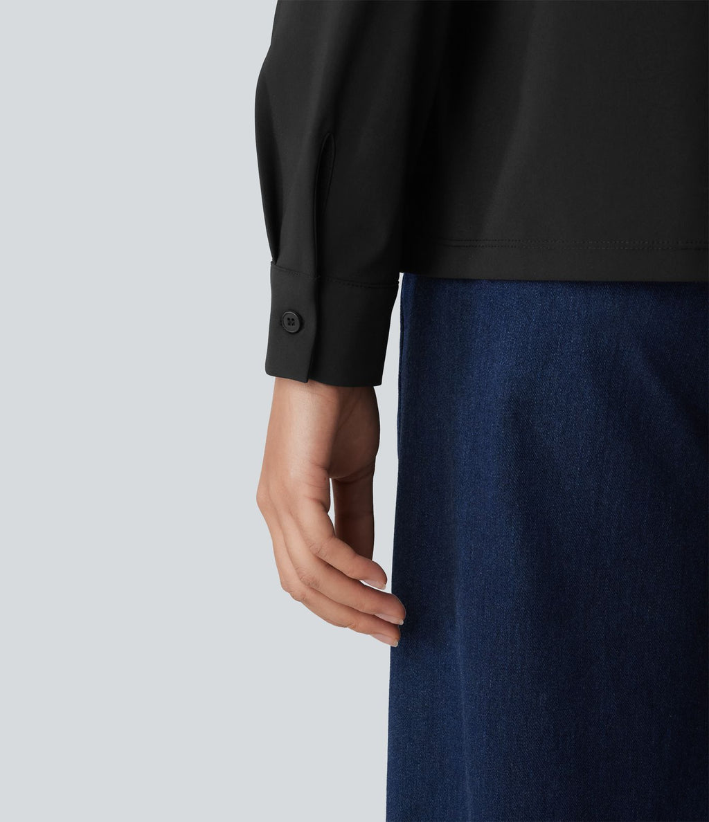 Chemise de travail infroissable à séchage rapide col manches longues