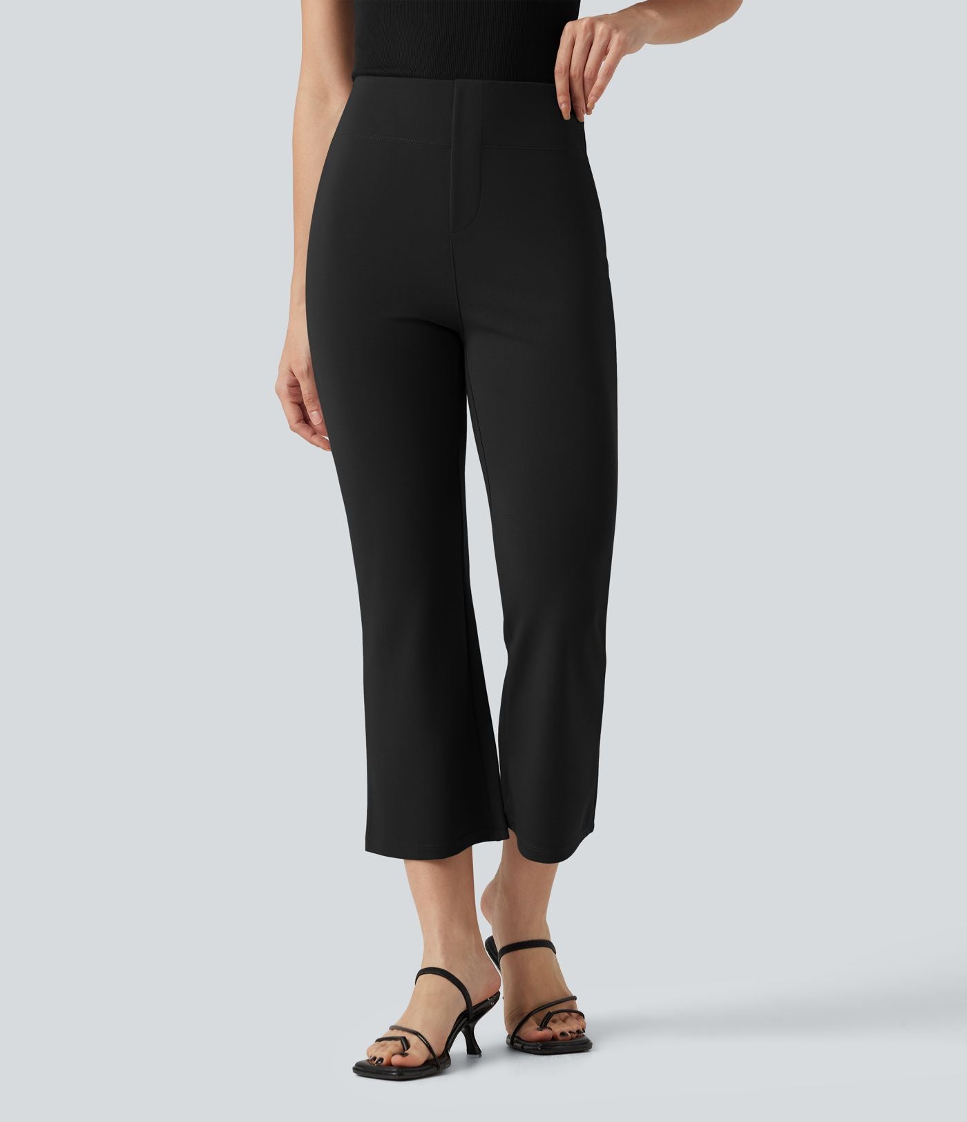 Pantalon tailleur Halara Flex™ évasé court, taille haute, à poches