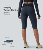 Halara Ultrasculpt™ Legging de running corsaire gainant taille haute dos croisé avec poches