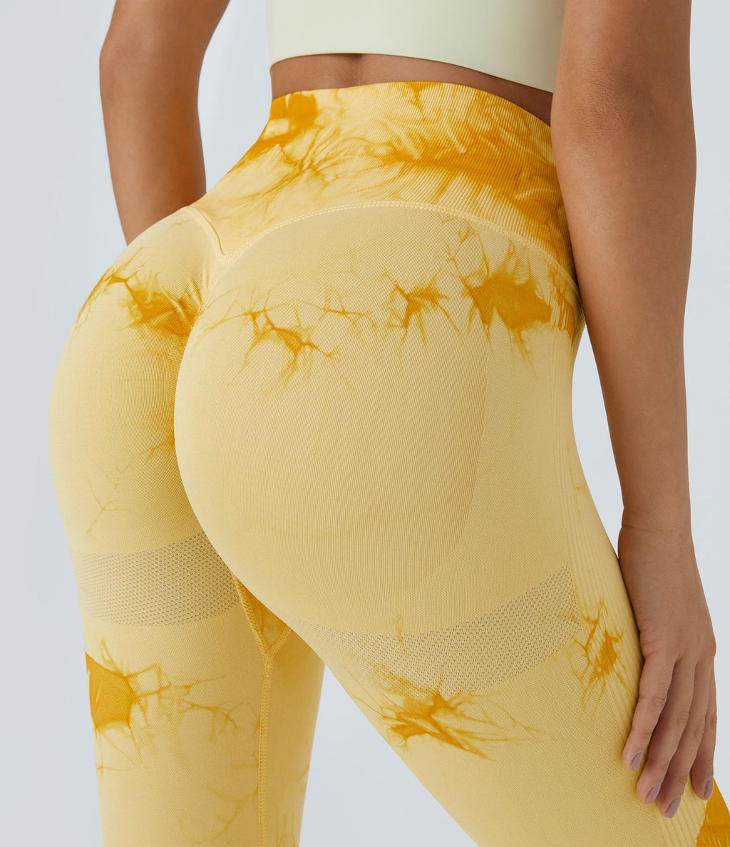 Legging yoga taille haute tie-dye sans couture OneForm Seamless Flow