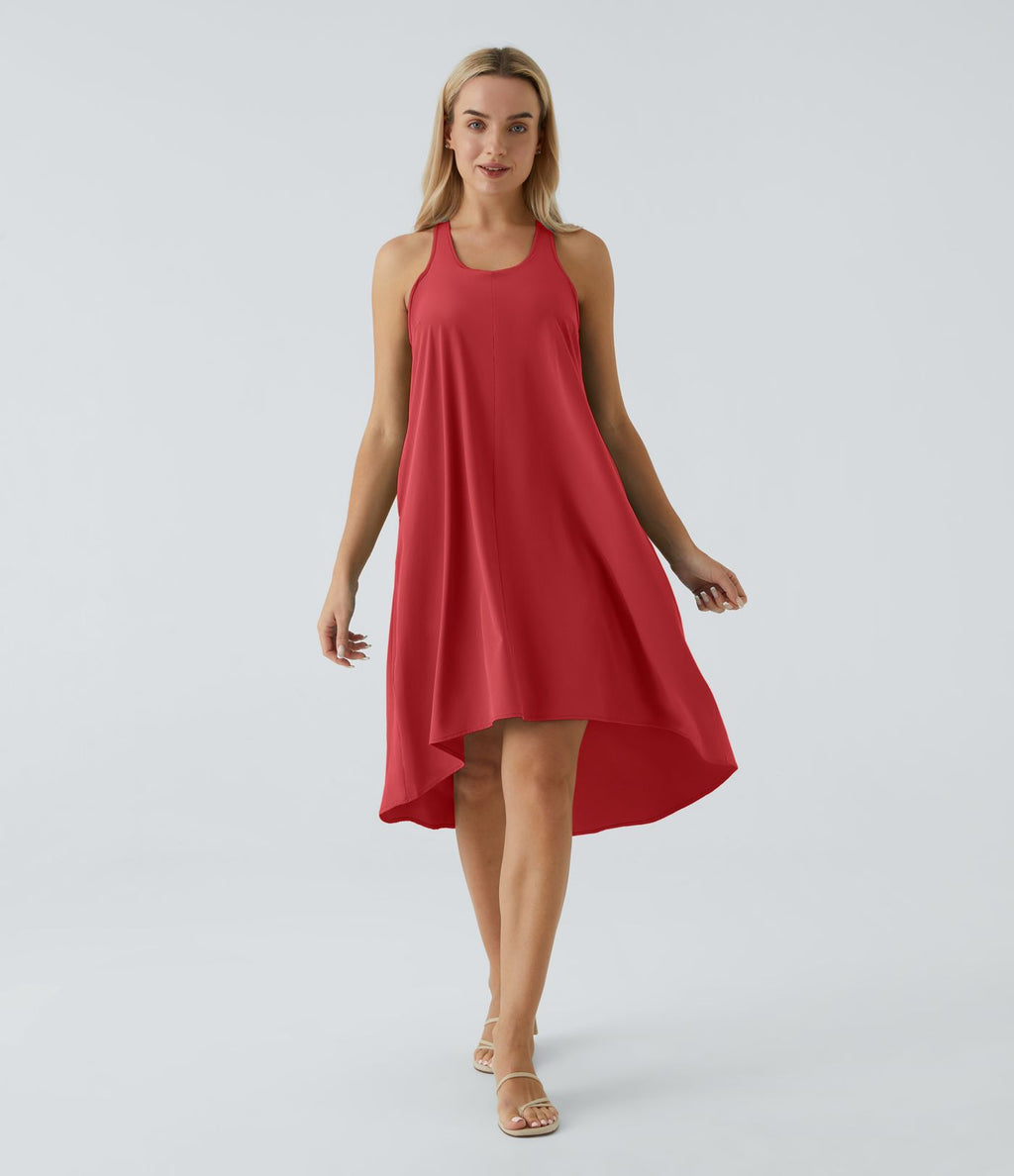 Robe décontractée mi-longue Breezeful™ dos nageur poche latérale fluide asymétrique séchage rapide A-C