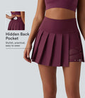 Breezeful™ Jupe mini sport 2 en 1 plissée taille haute mesh contrasté séchage rapide avec poches