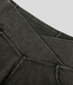 Halara Flex™  Shorts 7,5cm Denim Casual Taille Haute Poches Latérales Croisées en Maille Extensible