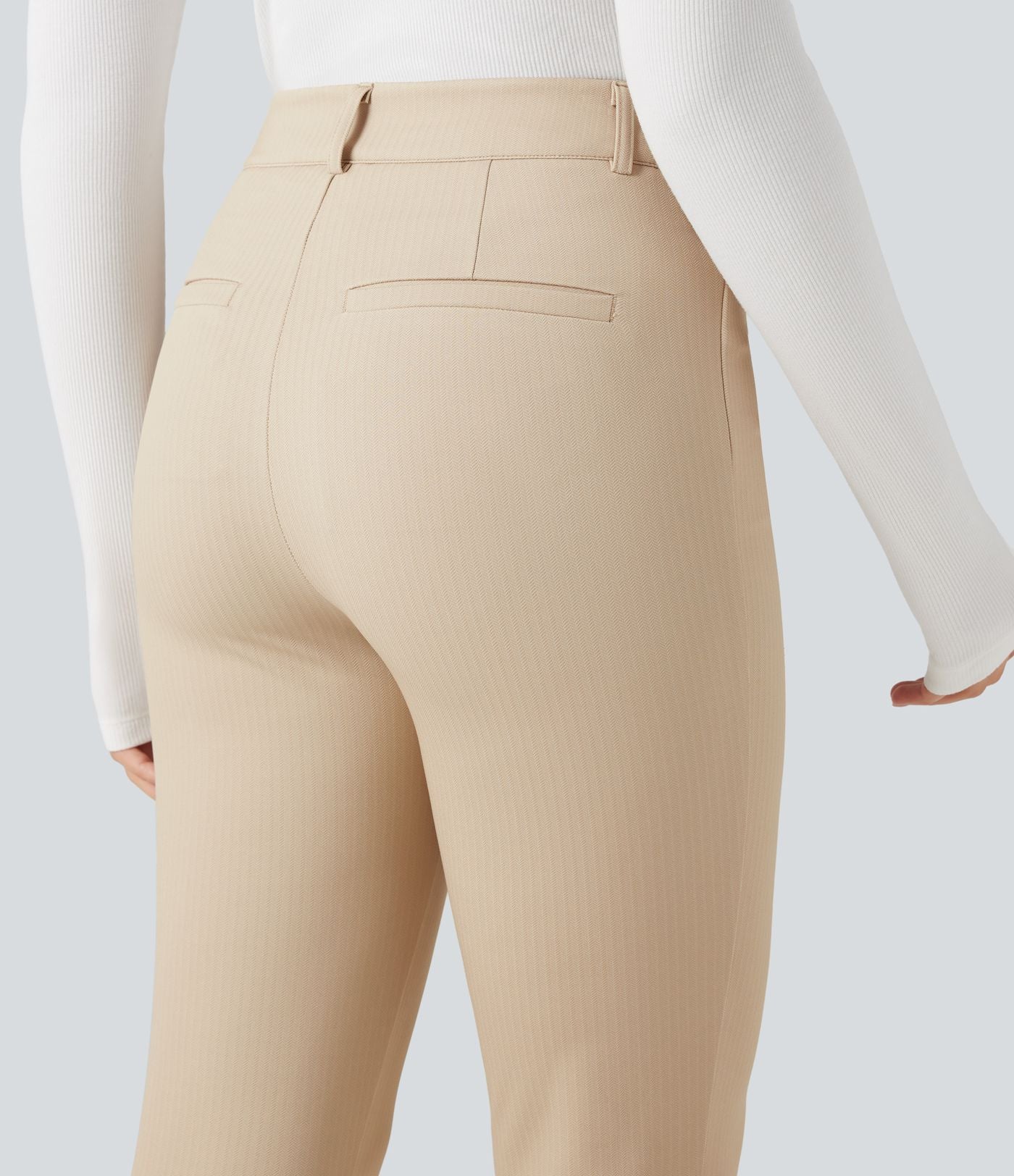 Pantalon tailleur Halara Flex™ skinny chevrons taille haute avec poches