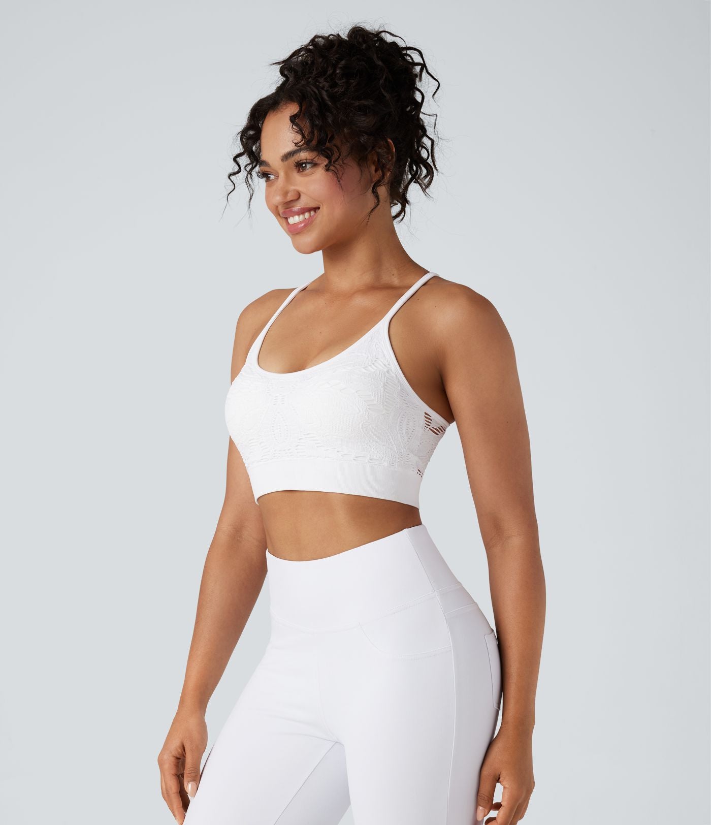 Brassière de sport yoga maintien léger avec découpes sans couture Seamless Flow