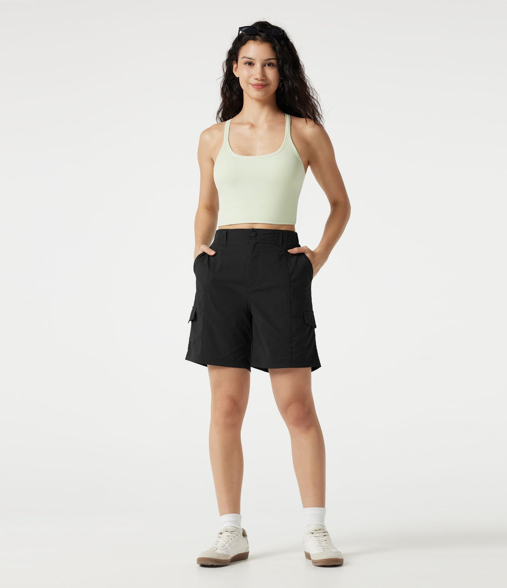 Short cargo bermuda taille mi-haute 17,5 cm avec poches