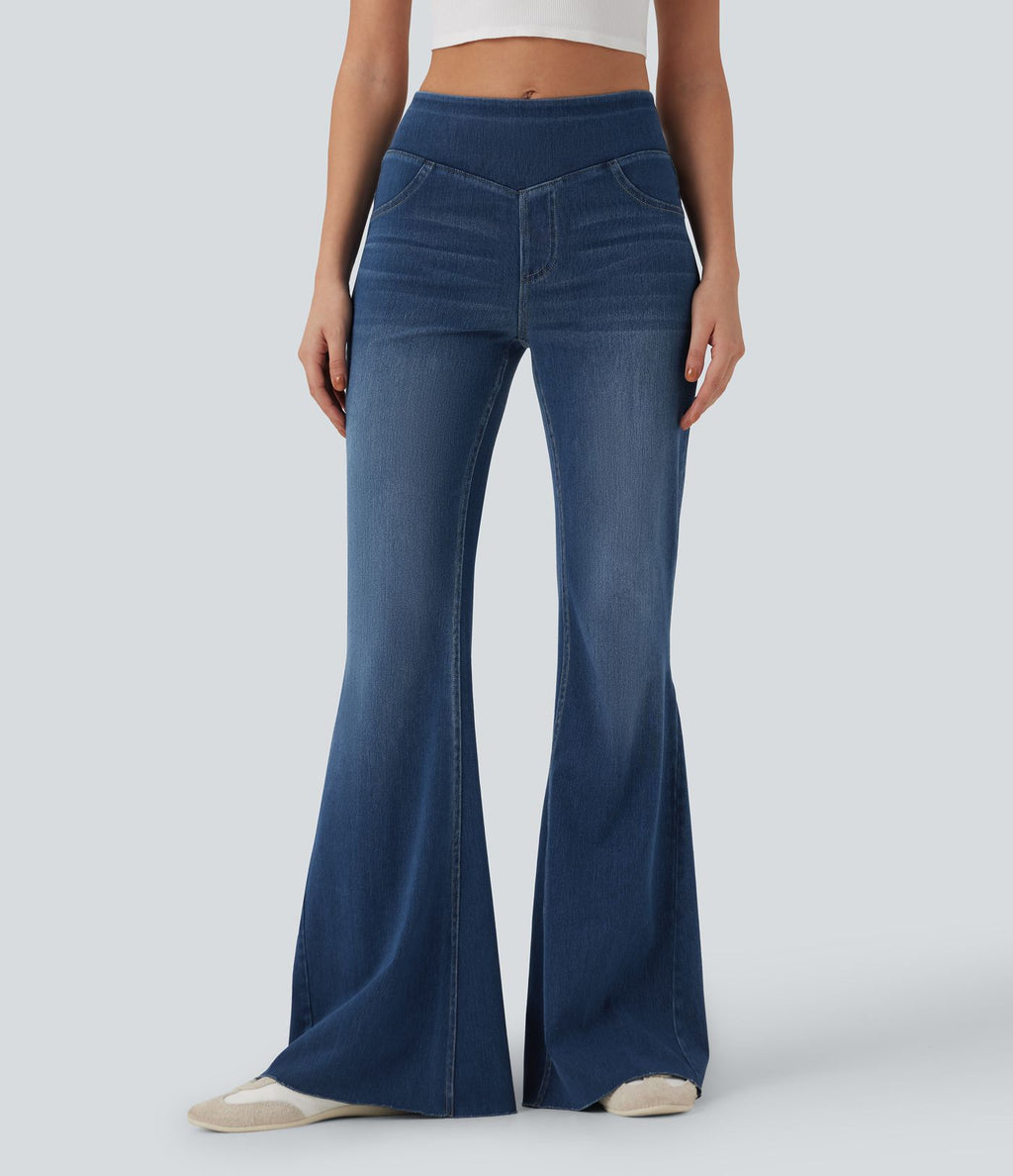 Jean décontracté Halara Flex™ taille mi-haute coupe évasée avec poches