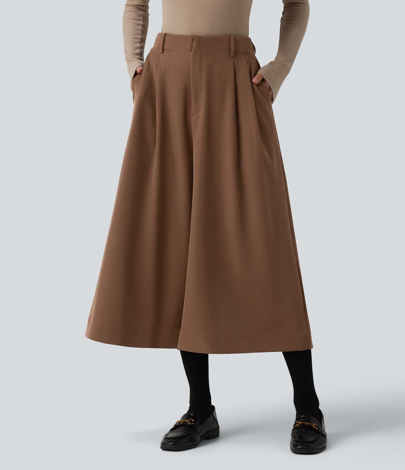 Pantalon tailleur large Halara Flex™ plissé taille haute avec poches