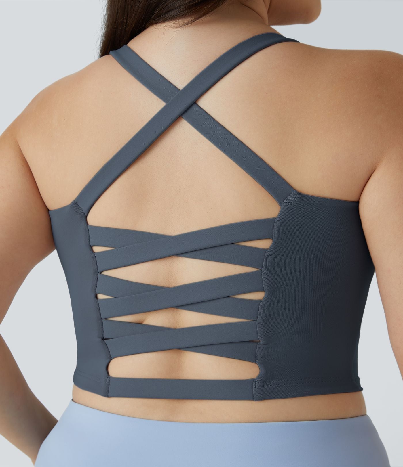 Débardeur Yoga Court Dos Nu Croisé Grande Taille