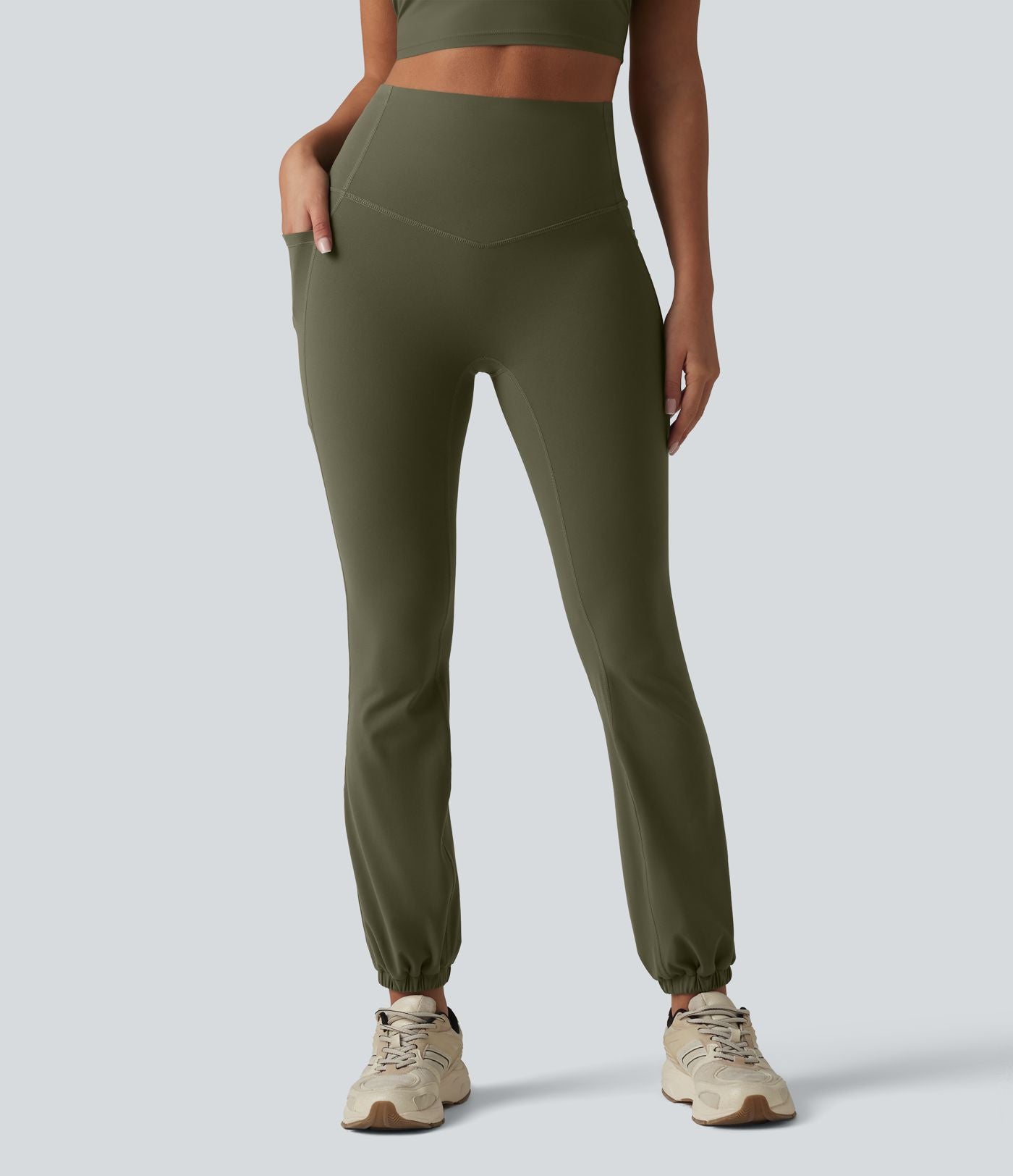 Halara Ultrasculpt™ Jogging yoga bouffant taille haute ventre plat avec poches