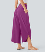 Pantalon fluide resort Breezeful™ à séchage rapide, coupe fendue et effet ventre plat