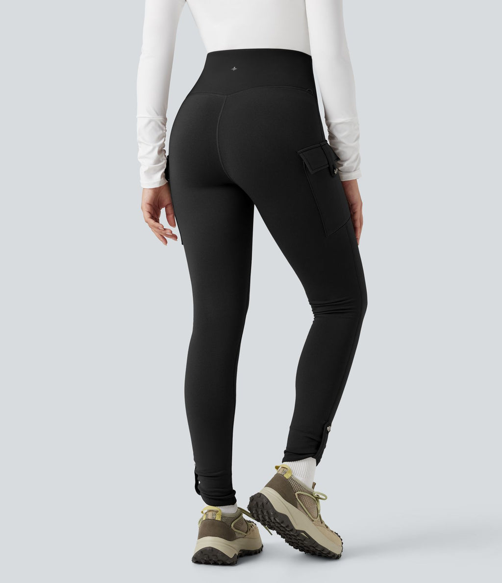 Legging de randonnée polaire gainant taille haute avec poches