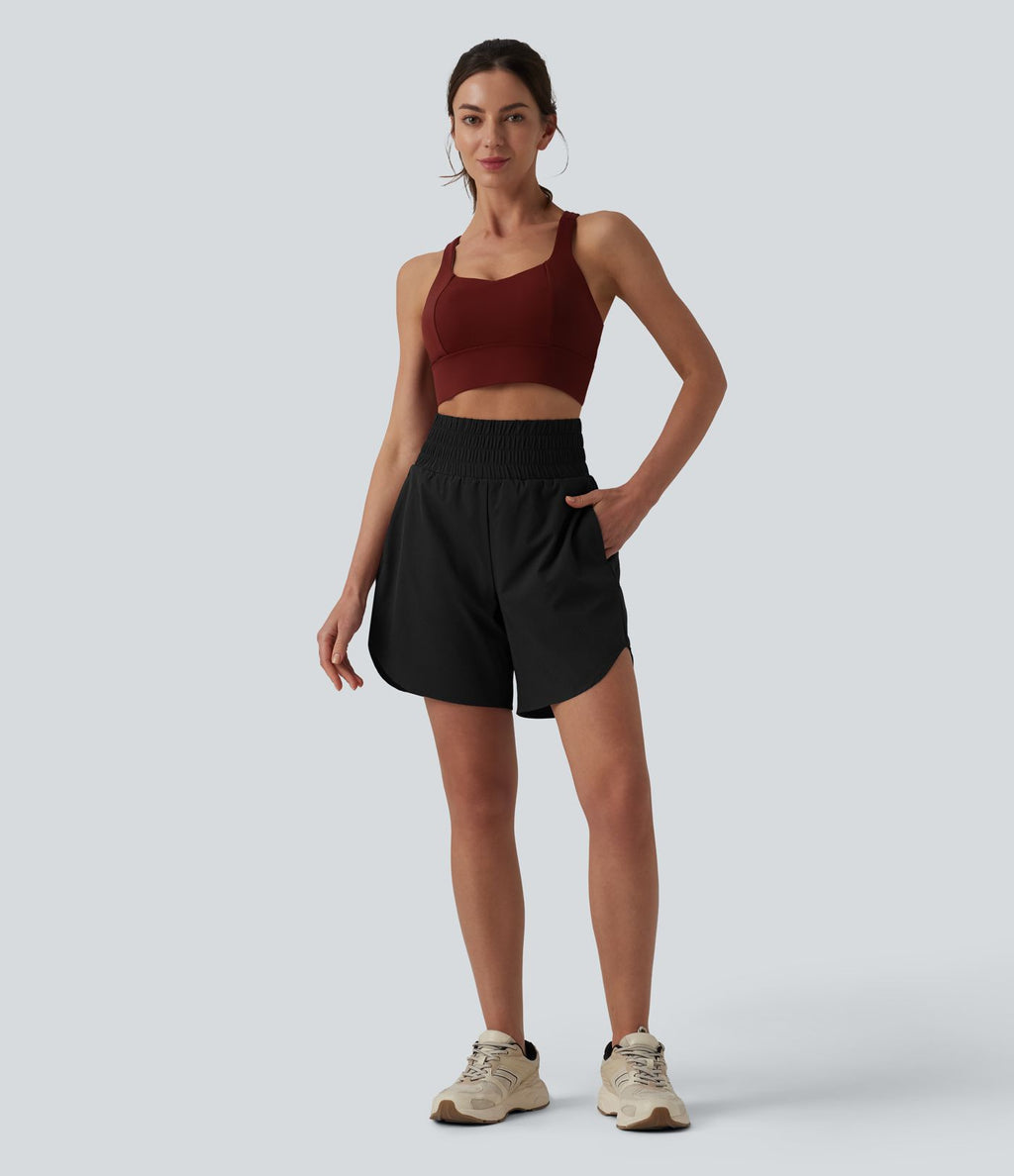 Breezeful™ Short running 2-en-1 séchage rapide taille haute à ourlet arrondi 17,5 cm avec poches