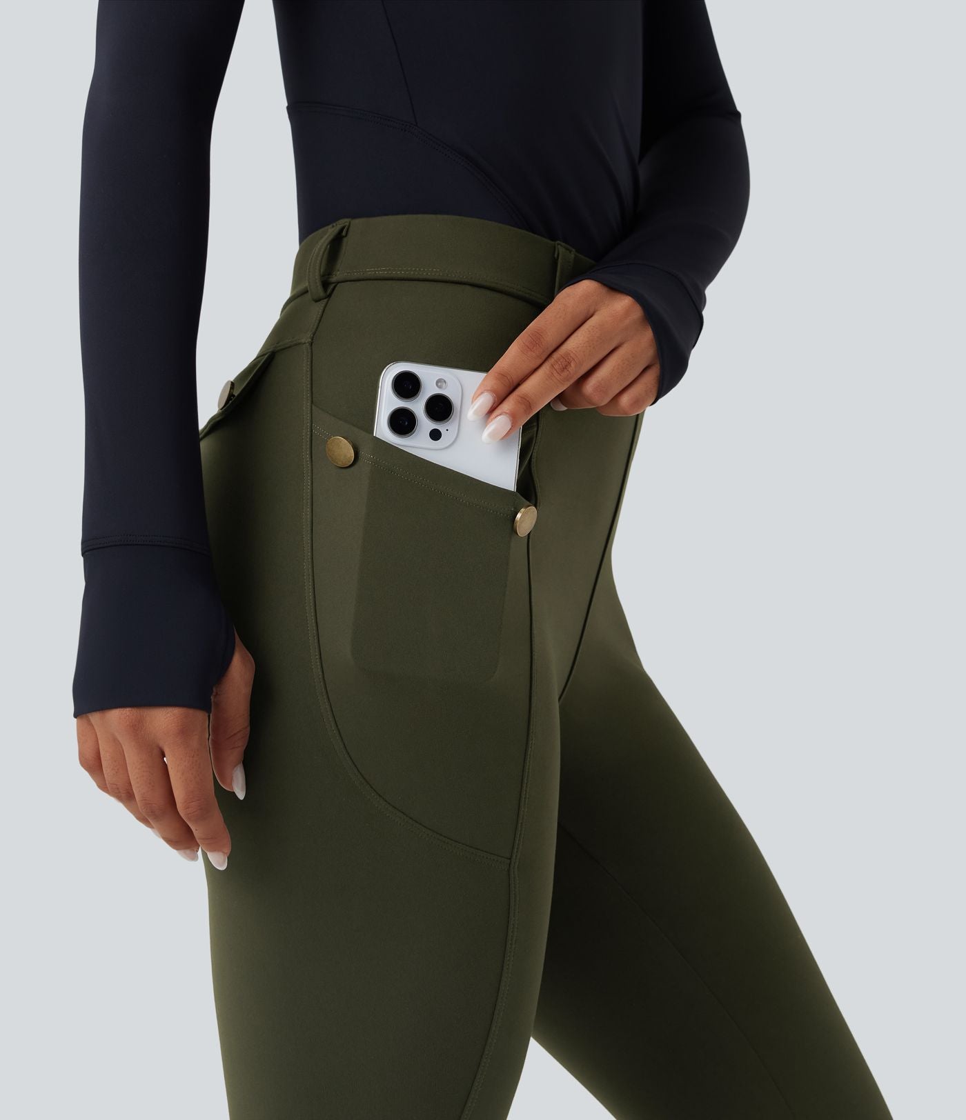 Pantalon ajusté taille haute DayStretch avec poches