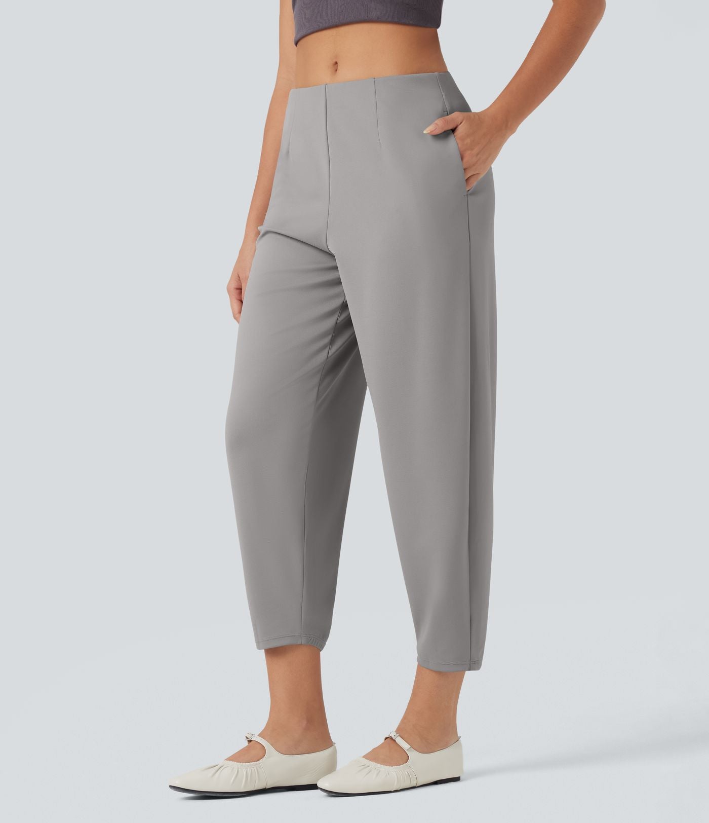Pantalon tailleur fuselé Halara Flex™ crêpe taille mi-haute avec poches