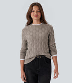 Pull décontracté col rond manches longues