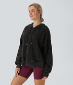 Sweat à capuche décontracté en denim Halara Flex™ avec poche