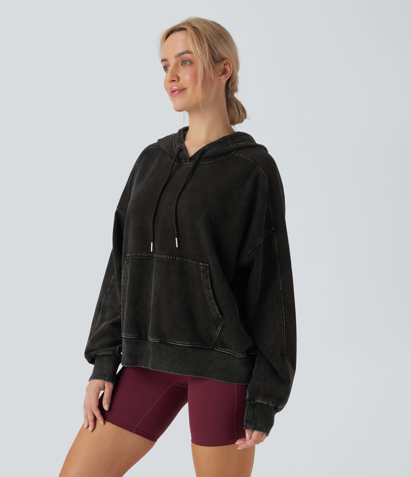 Sweat à capuche décontracté en denim Halara Flex™ avec poche