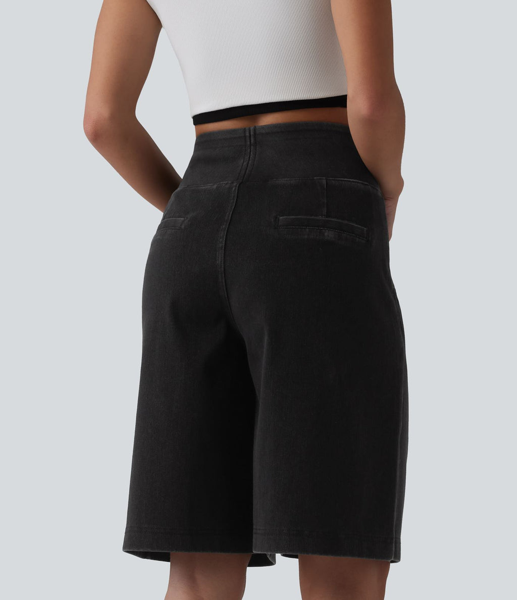 Halara Flex™ Short ample en jean décontracté taille haute 25 cm avec poches