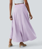 Jupe Longue Casual Breezeful™ Taille Haute à Volants 2en1 Fluide Sèchement Rapide Quotidien Maxi