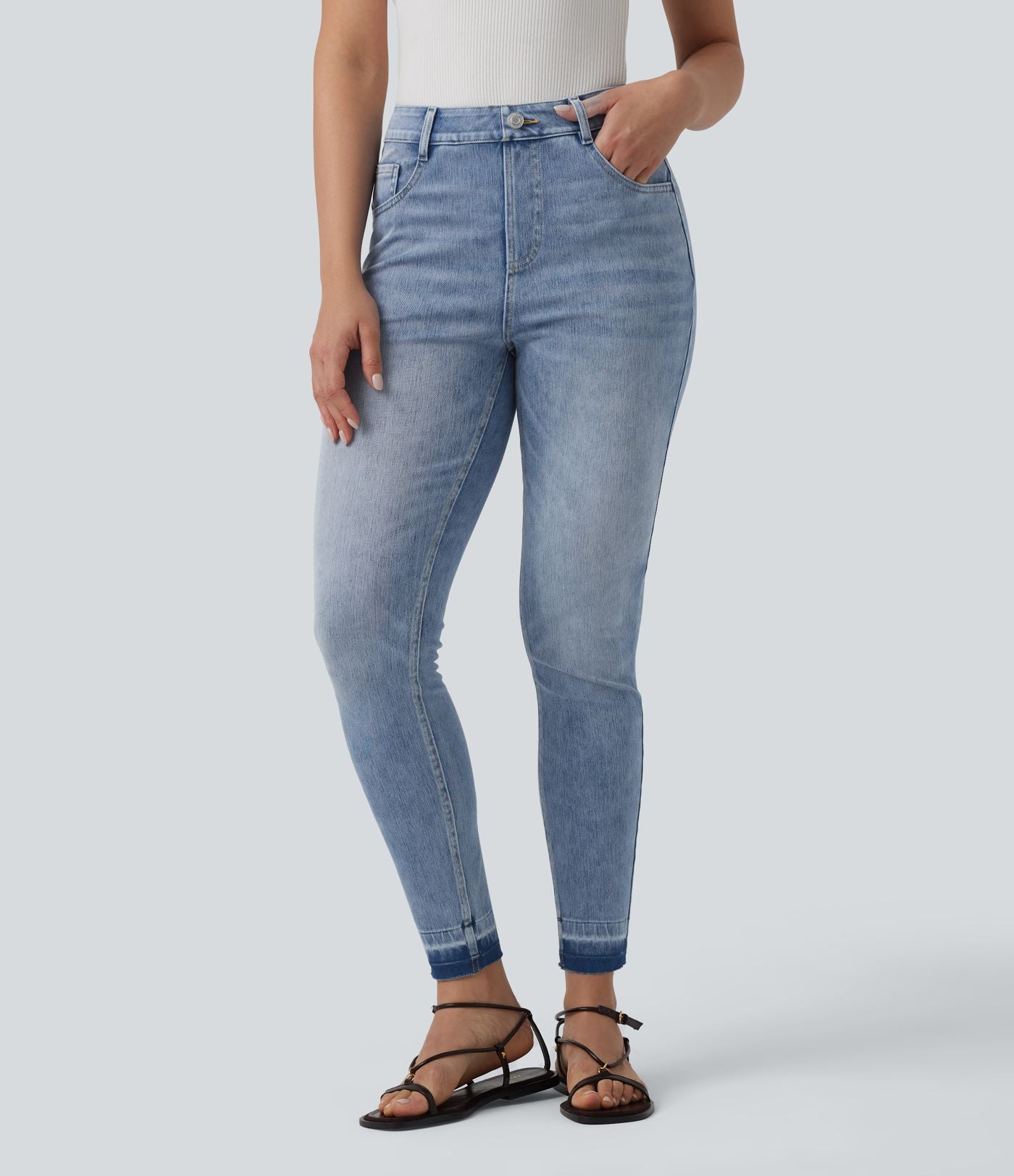Halara Flex™ Jean slim décontracté taille haute avec poches