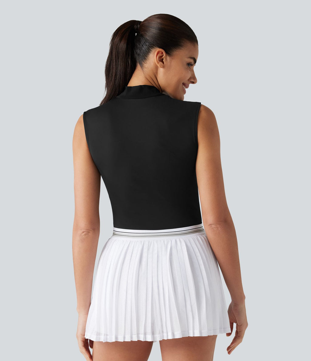 Haut de sport golf SoftlyZero™ Airy sans manches col cheminée avec nœud effet frais InstantCool, protection solaire UPF50+