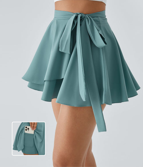 Breezeful™ Jupe Évasée Casual Taille Haute 2 en 1 Poche Latérale Séchage Rapide