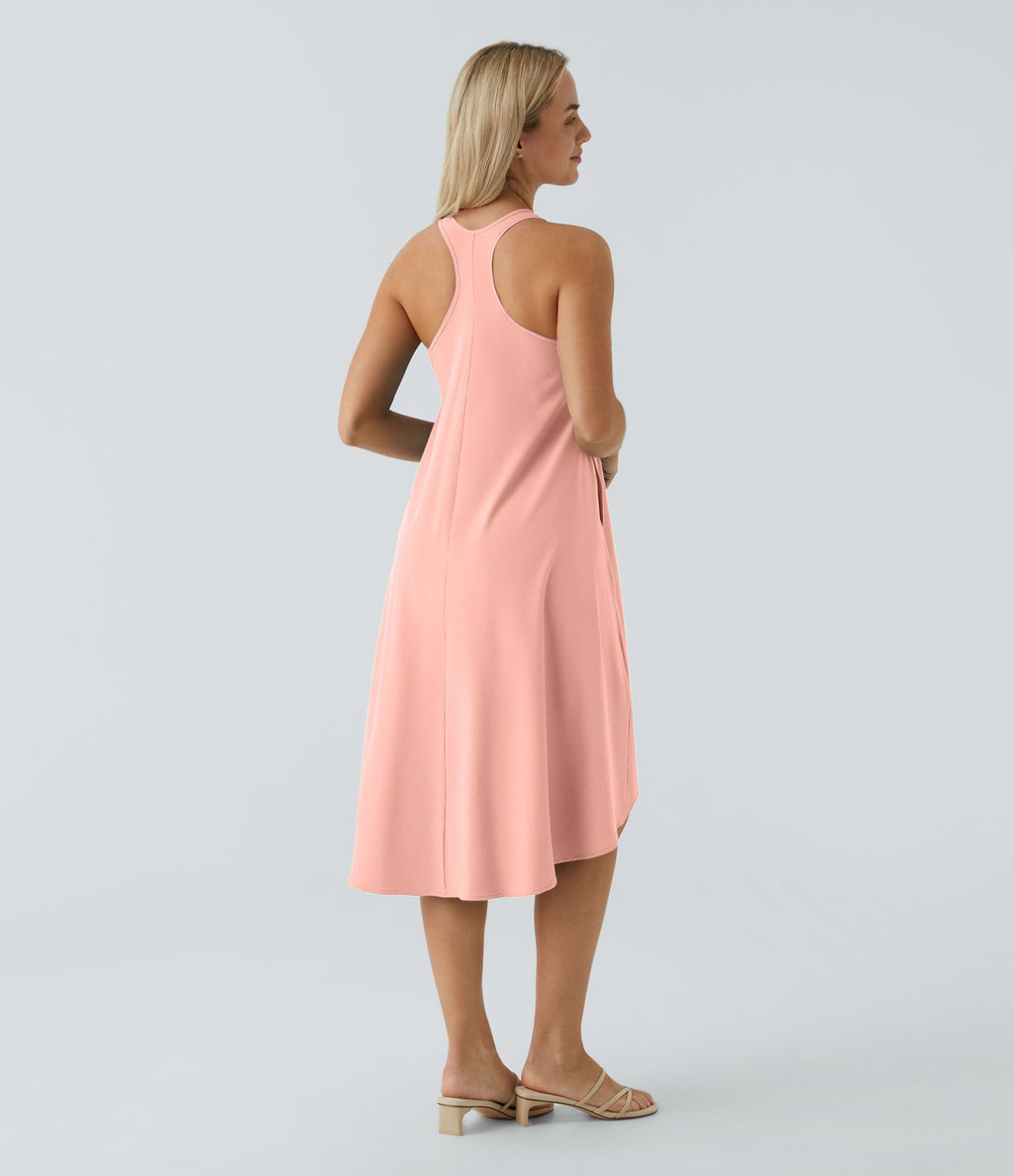 Robe décontractée mi-longue Breezeful™ dos nageur poche latérale fluide asymétrique séchage rapide A-C