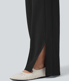 Pantalon décontracté taille haute avec cordon de serrage et poches