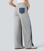 Halara Flex™ Jean larges color block jambes cordon de serrage taille haute avec poches