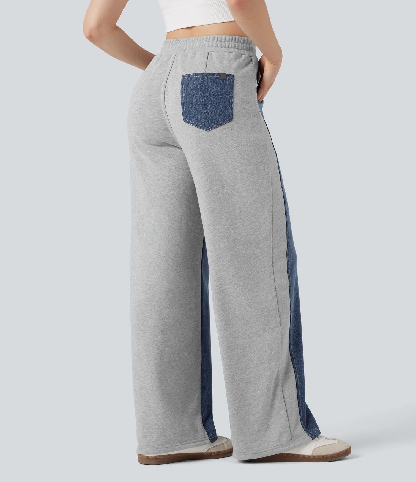 Halara Flex™ Jean larges color block jambes cordon de serrage taille haute avec poches