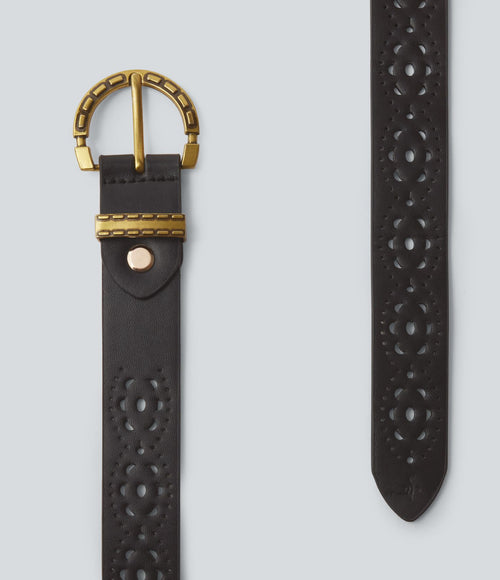 Ceinture ajourée à boucle métallique