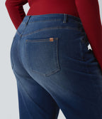 Jean évasé délavé grande taille taille basse Halara Flex™ avec poches