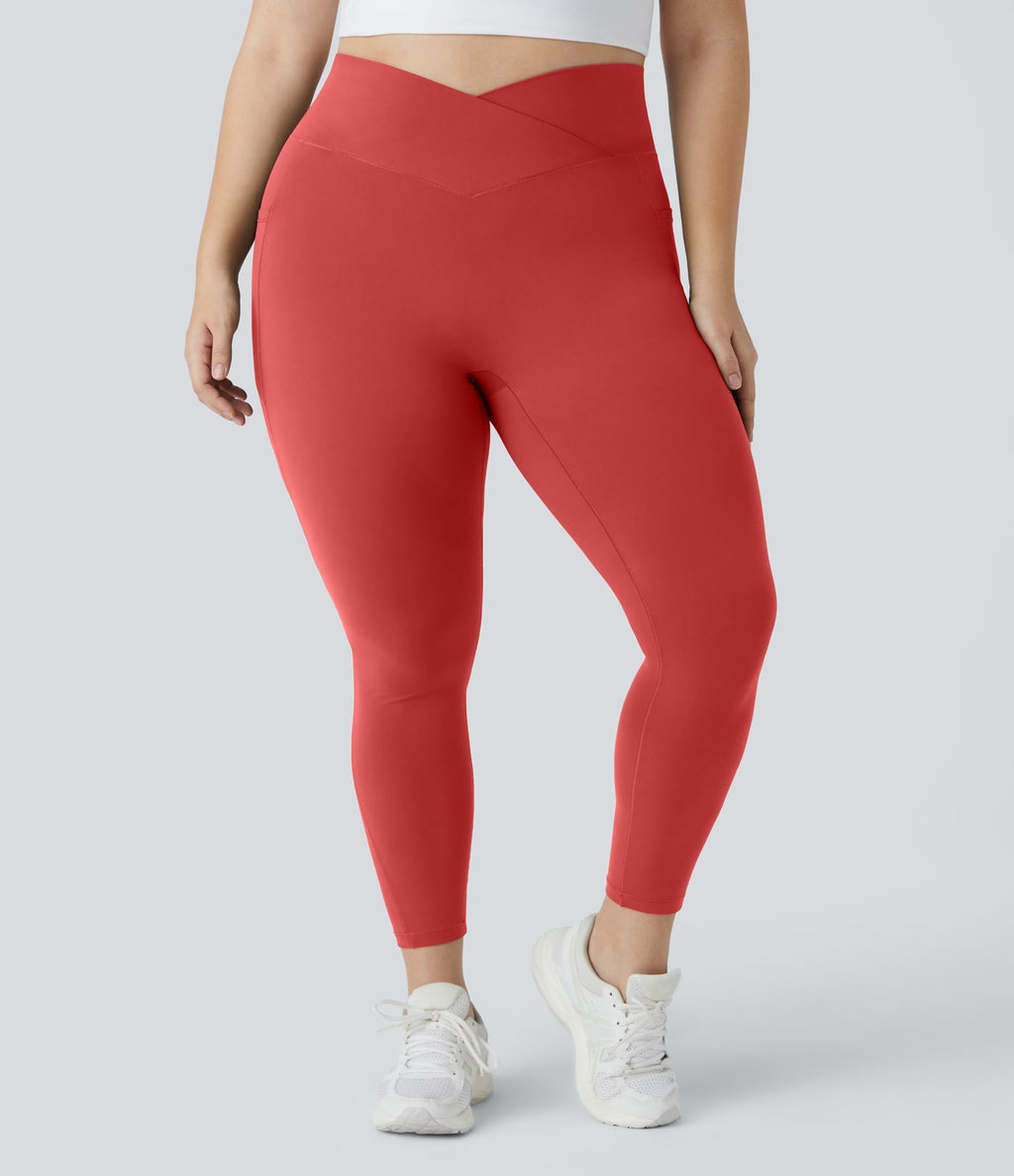 Softlyzero™ Legging Grande Taille Pleine Longueur Taille Haute Poches Latérales Croisée - UPF50+