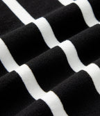 Pull tailleur col rond à manches courtes et rayures