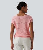 Pull col V manches courtes
