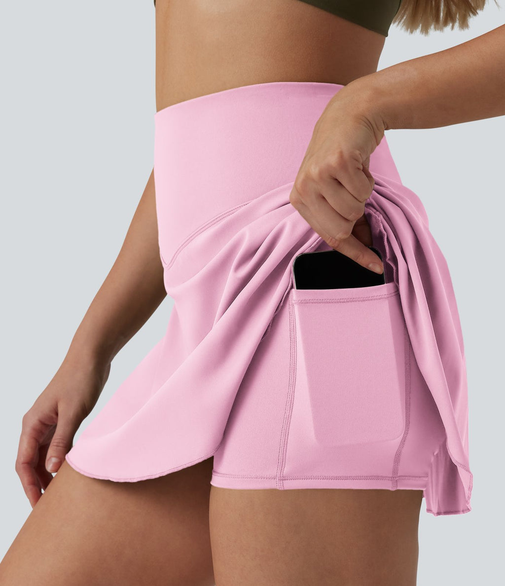 Jupe-short de tennis mini SoftlyZero™ Airy 2-en-1 gainante taille haute effet frais InstantCool avec poches, protection solaire UPF50+