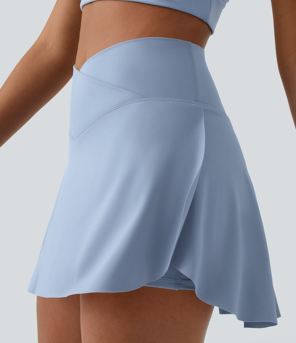 Jupe de tennis mini 2-en-1 quotidienne SoftlyZero™ Airy avec croisement, poche latérale et effet frais InstantCool, Lucid, protection solaire UPF50+