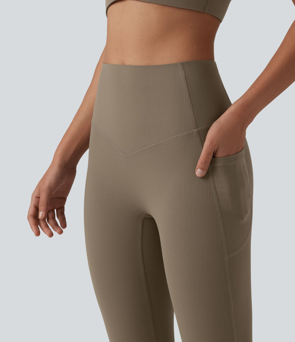 Legging de yoga Halara UltraSculpt™ côtelé taille haute gainant avec poches