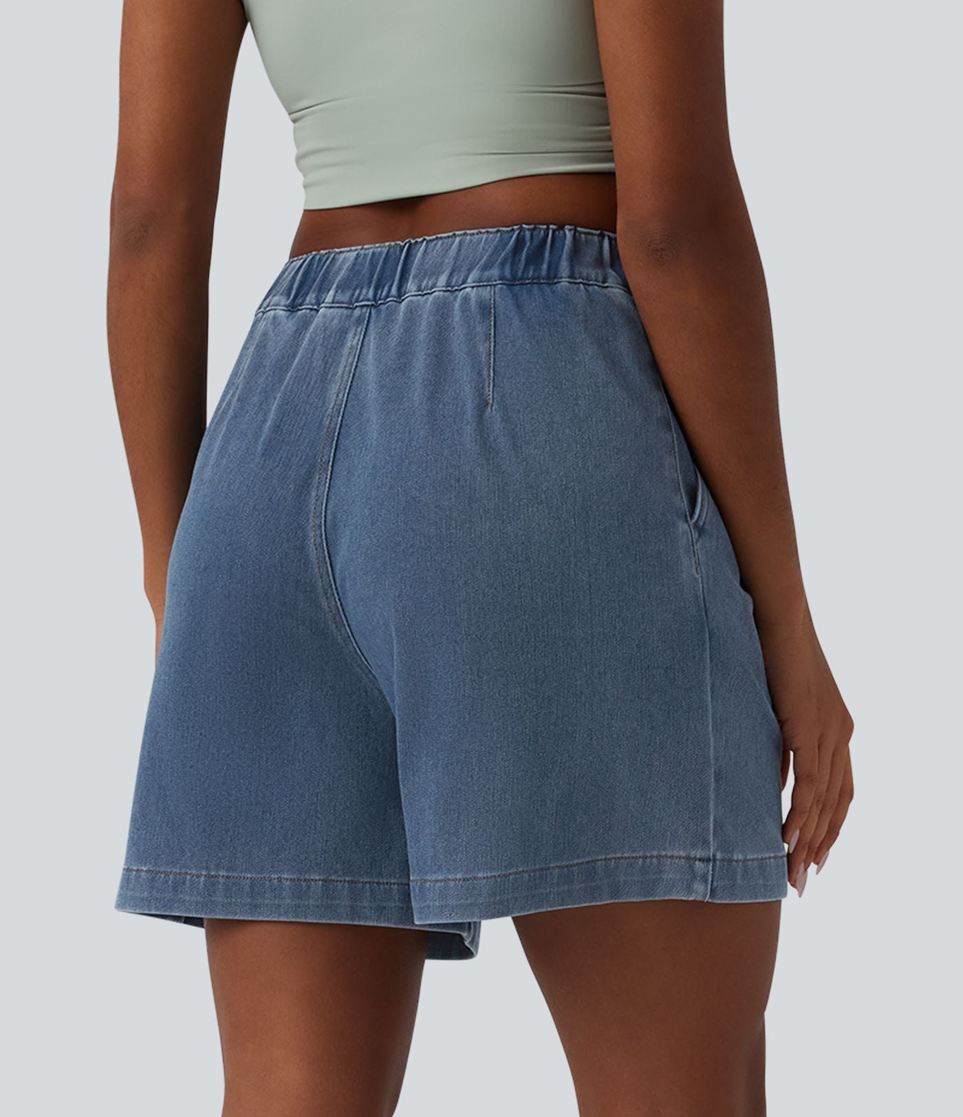 Bermuda en jean Halara Flex™ casual taille mi-haute avec poches