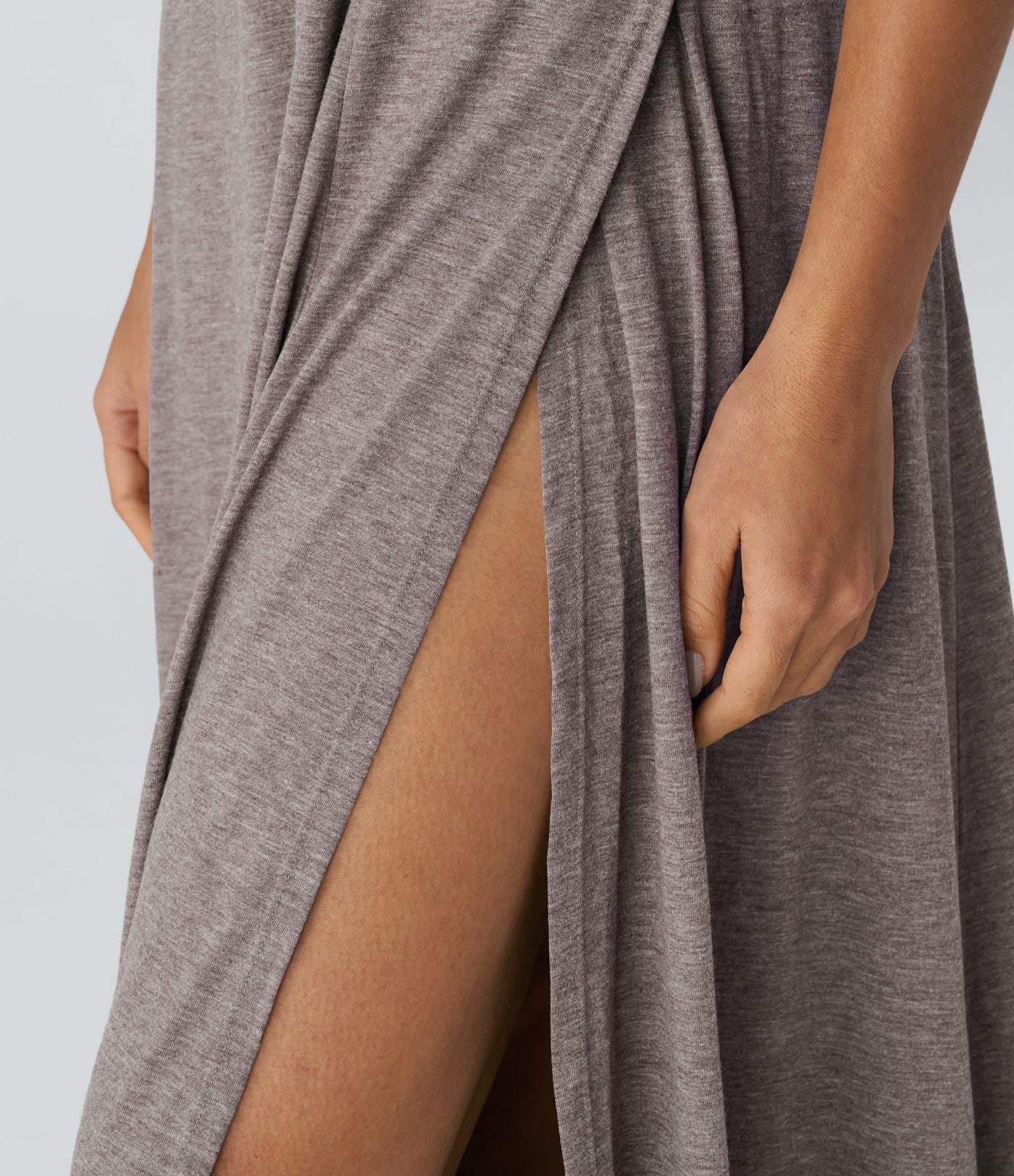 Robe Casual Débardeur Longue Fluide Fendue Dos Nu à Col en U